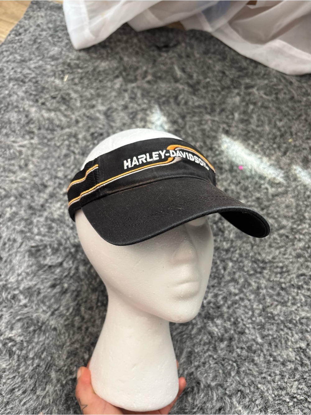 Harley Davidson black visor with orange accents